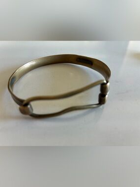 Anthropologie Minimalist Brass-Tone Metal Bangle Bracelet